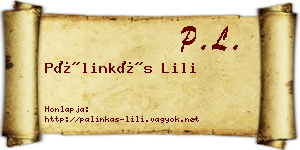 Pálinkás Lili névjegykártya